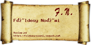 Földesy Noémi névjegykártya